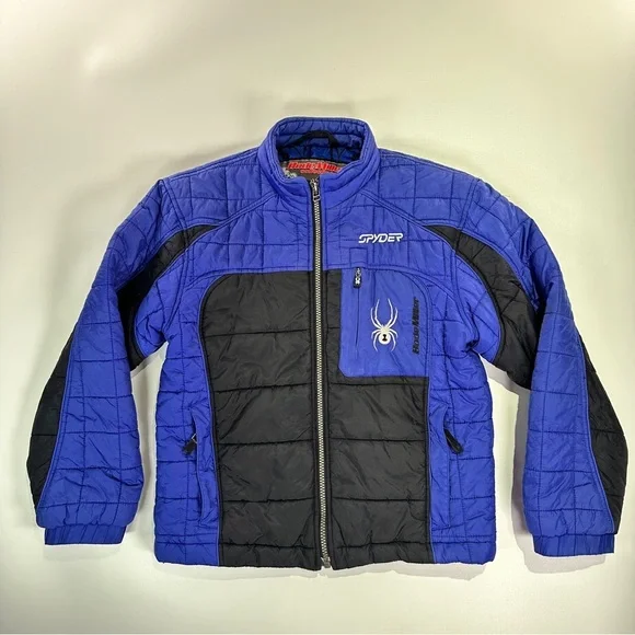 Spyder Kids Ski Jacket Performance Insulated Blue Black XL - Picture 2 of 14